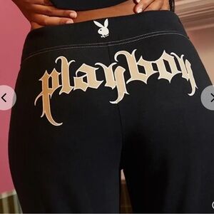 ISO playboy pacsun navy flare sweatpants - size Small